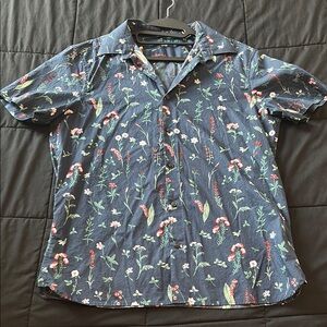 Perry Ellis M Floral Blue Men's Shirt